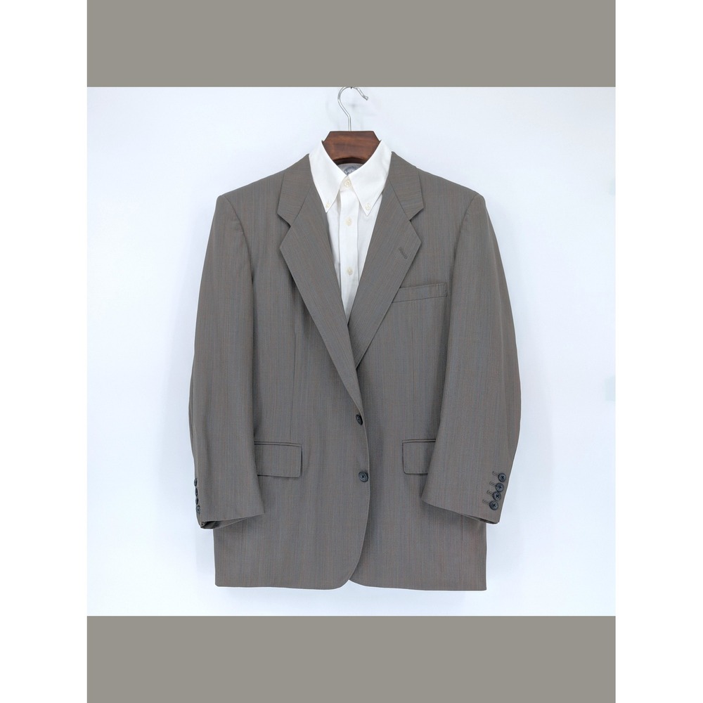 Vintage Tom James Holland & Sherry Gray Plaid Blazer Mens 46